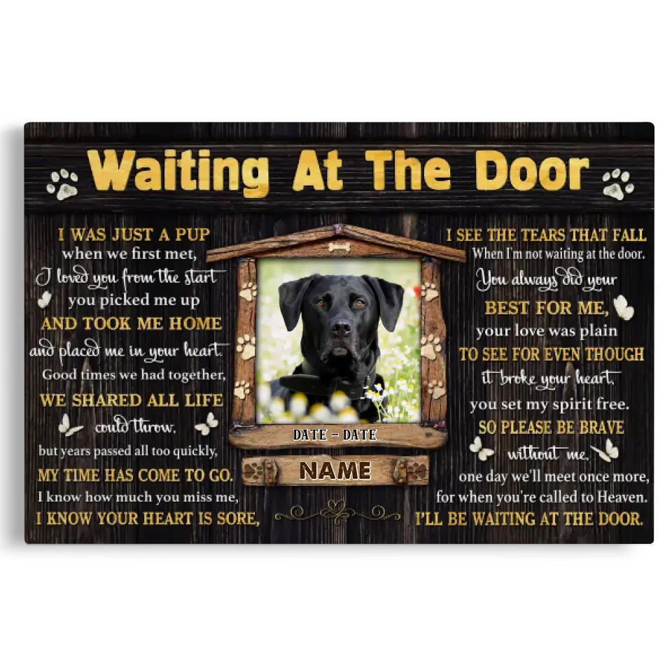 Dog Memorial Gift - Personalized Canvas Prints - Waiting At The Door ...