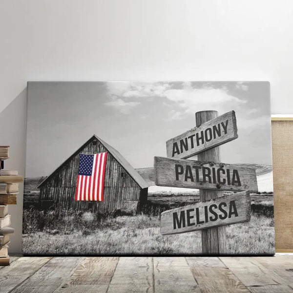 Family Canvas Wall Art - Personalized Canvas Prints - 
Custom Street Signs, Family Names, American Barn Decor