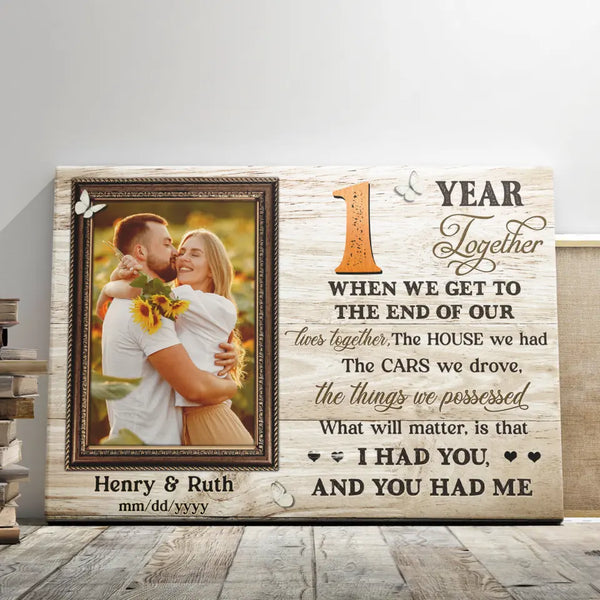 First Anniversary Gift Ideas - Personalized Canvas Prints - Upload Photo Canvas, When We Get To The End Of Our Lives Together Dem Canvas