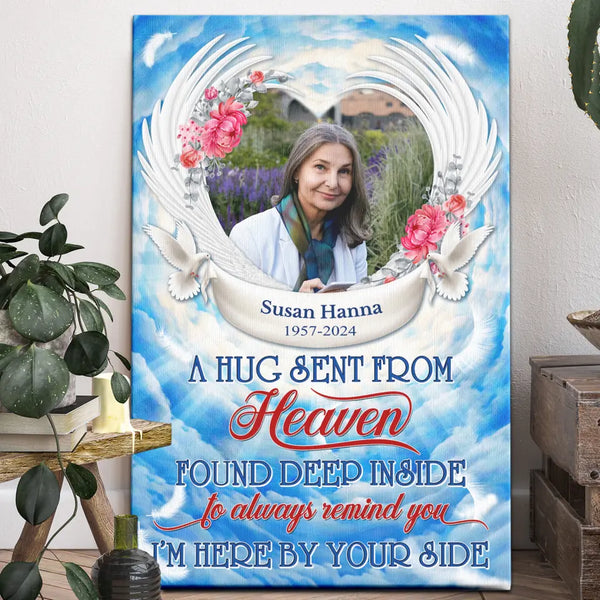 Memorial Canvas Prints - Personalized Canvas Prints - Memorial Gift For Loss Of Loved One, A Hug Sent From Heaven