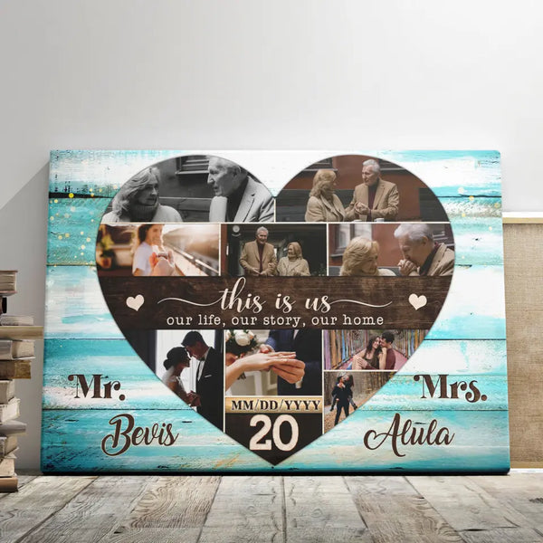 China Anniversary Gifts - Personalized Canvas Prints - 20th Wedding Anniversary For Couple This Is Us