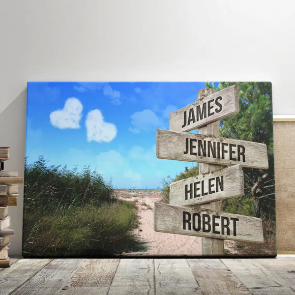 Family Canvas Wall Art - Personalized Canvas Prints - Custom Street Signs Family Names, Decor Canvas Wall Art