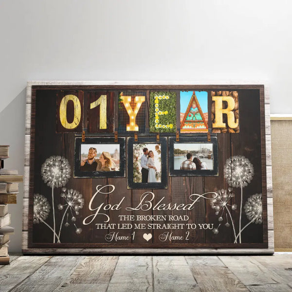 First Year Anniversary Gifts - Personalized Canvas Prints - 1st Wedding Anniversary Gifts, Custom Photo, All Of Me Loves All Of You