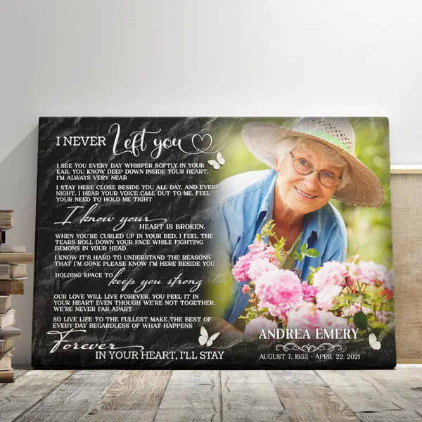Memorial Canvas Prints - Personalized Canvas Prints - In Loving Memory Loss of Mother, Loss of Father, I Never Left You