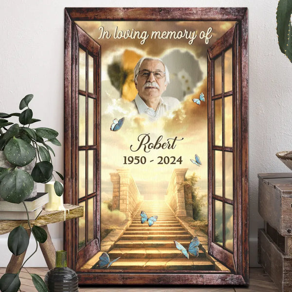Memorial Canvas Prints - Personalized Canvas Prints - Memorial Gift For Loss Of Loved One, Window Frame In Loving Memory Of