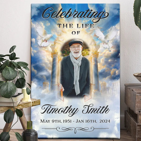 Memorial Canvas Prints - Personalized Canvas Prints - Memorial Gift For Loss Of Loved One, Heaven's Gate Celebrating The Life Of