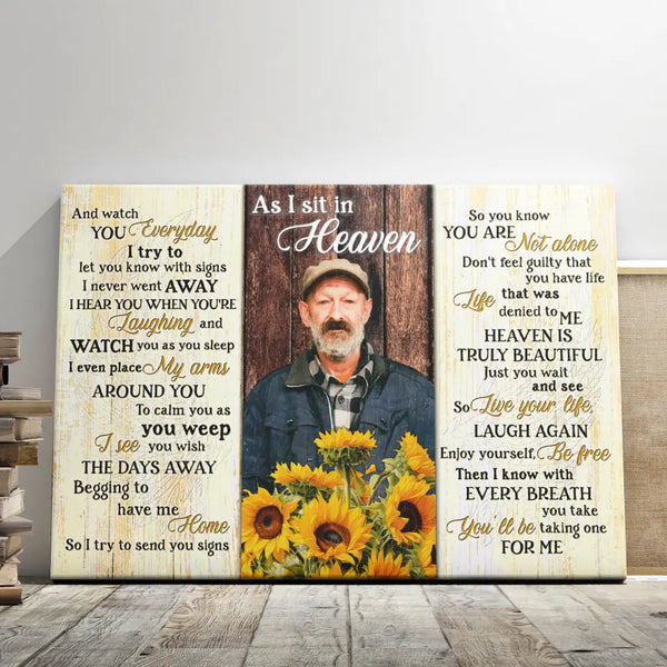 Memorial Canvas Prints - Personalized Canvas Prints - Memorial Gift For Loss Of Loved One, Bereavement Gifts, As I Sit In Heaven