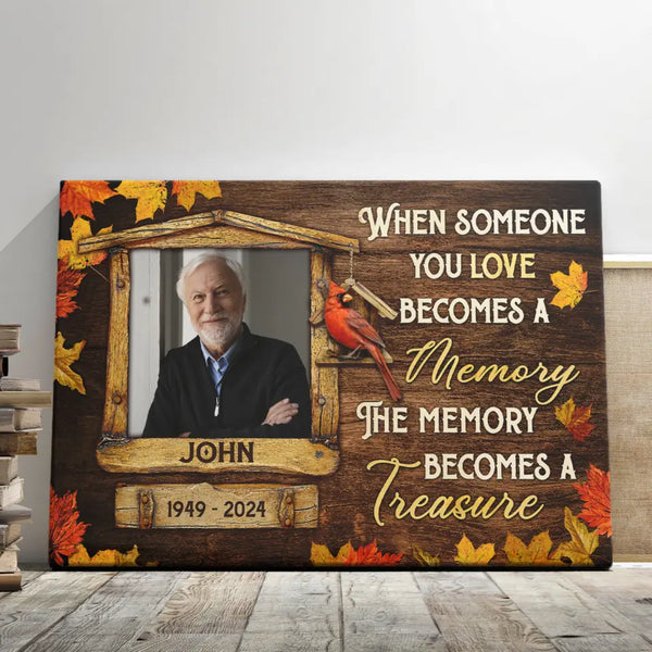 Memorial Canvas Prints - Personalized Canvas Prints - Memorial Gift For Loss Of Loved One, Cardinalis Love Memory Treasure