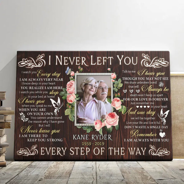 Memorial Canvas - Personalized Canvas Prints - Memorial Gift For Loss Of Loved One, Floral Frame
I Never Left You