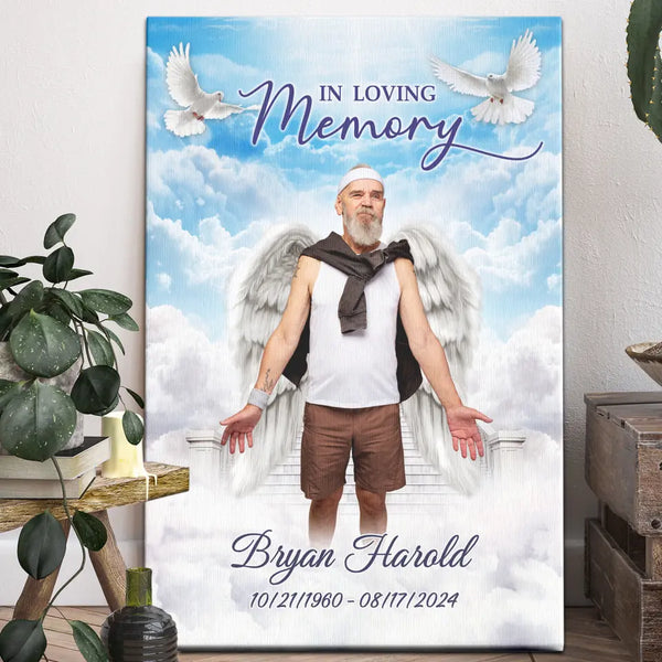 Memorial Canvas - Personalized Canvas Prints - Sympathy Gift for Loss, Upload Photo Memorial Canvas, In Loving Memory in Heaven