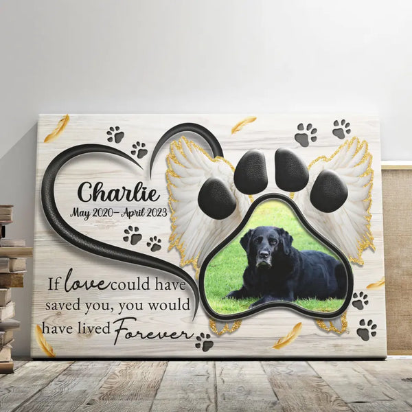 Dog Memorial Gift - Personalized Canvas Prints - Pet Loss, Dog Memorial, If Love Could Have Saved You