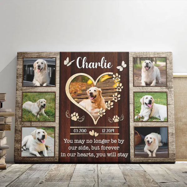 Dog Memorial Personalized Canvas Prints - Custom Photo & Text - 5 Sizes - Pet Memorial Canvas, Forever In Our Hearts - Dem Canvas