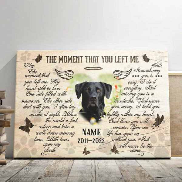 Personalized Photo Canvas Prints, Custom Photo, Pet Loss Gifts, Memorial Gifts, Sympathy Gifts, Dog Memorial Gift For Grieving Dog Owner Dem Canvas