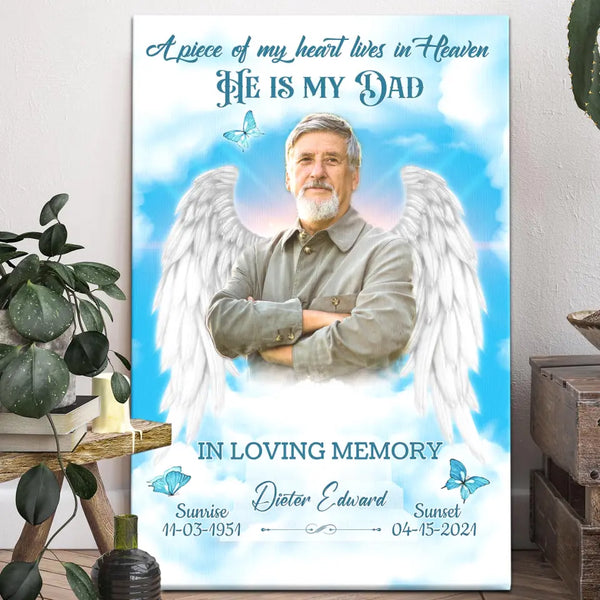 Memorial Canvas Prints - Personalized Canvas Prints - Memorial Gift For Loss Of Loved One, Blue Sky A Piece Of My Heart