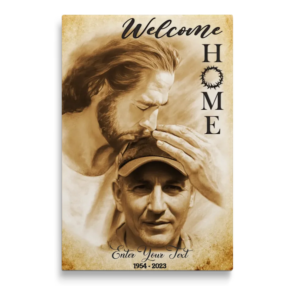 Custom Canvas Prints, God Sympathy Gifts, Jesus Memorial Gift, Remembrance Gifts, Bereavement Gift, Welcome Home Jesus Canvas