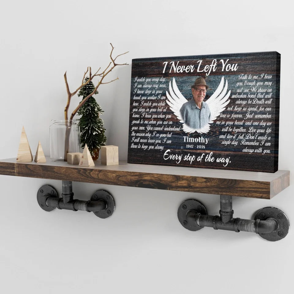 Personalized Canvas Prints, Custom Photo, Memorial Gifts, Sympathy Gifts, Angel Wings I Never Left You Love Dem Canvas