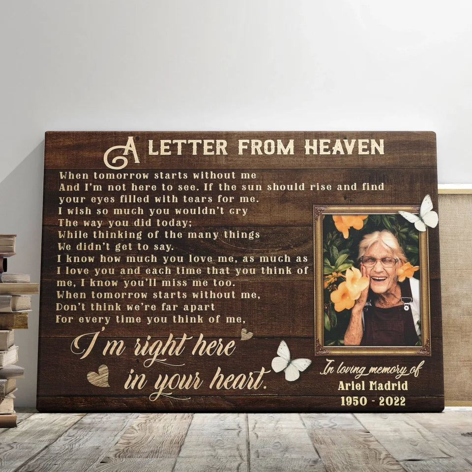 Personalized Canvas Prints, Custom Photo And Name, Memorial Gift, Sympathy Gifts, Remembrance Gifts, Remembrance Gifts Dem Canvas