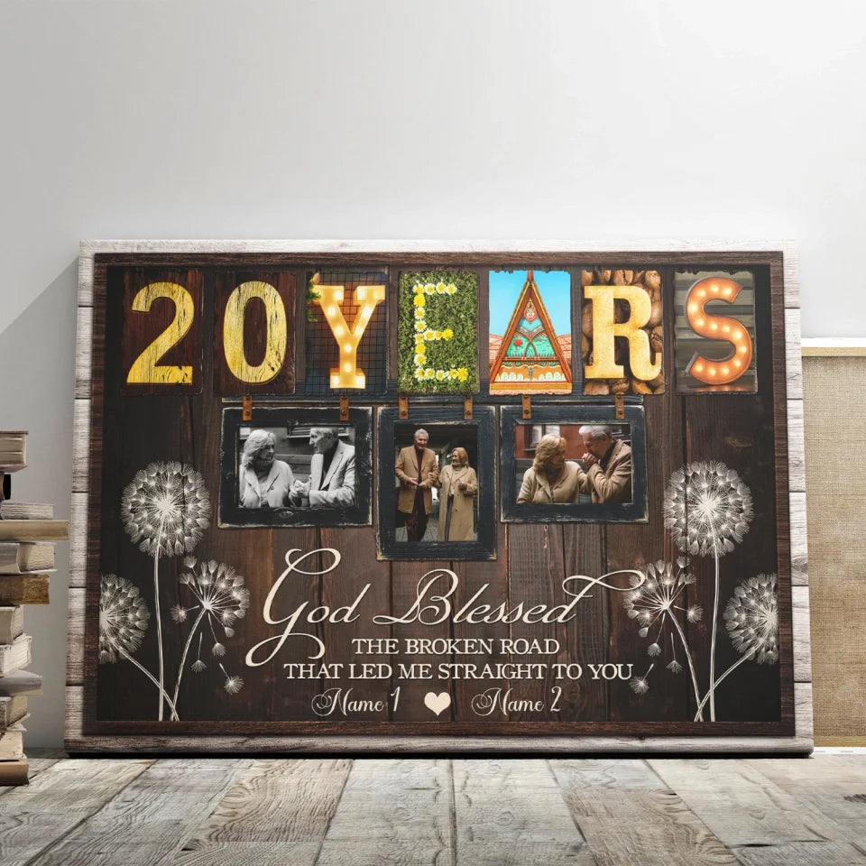 20-Year Anniversary Gift - Personalized Canvas Prints - 20th Wedding Anniversary Gifts, Custom Photo, All Of Me Loves All Of You