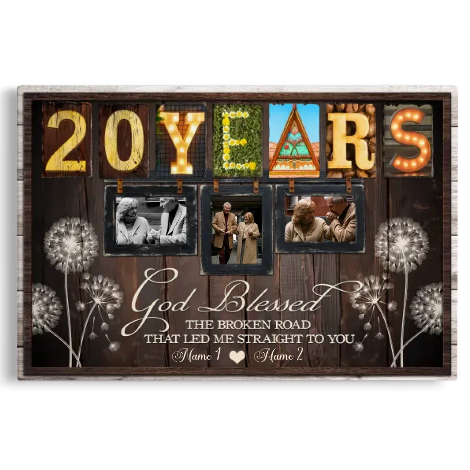 20-Year Anniversary Gift - Personalized Canvas Prints - 20th Wedding Anniversary Gifts, Custom Photo, All Of Me Loves All Of You