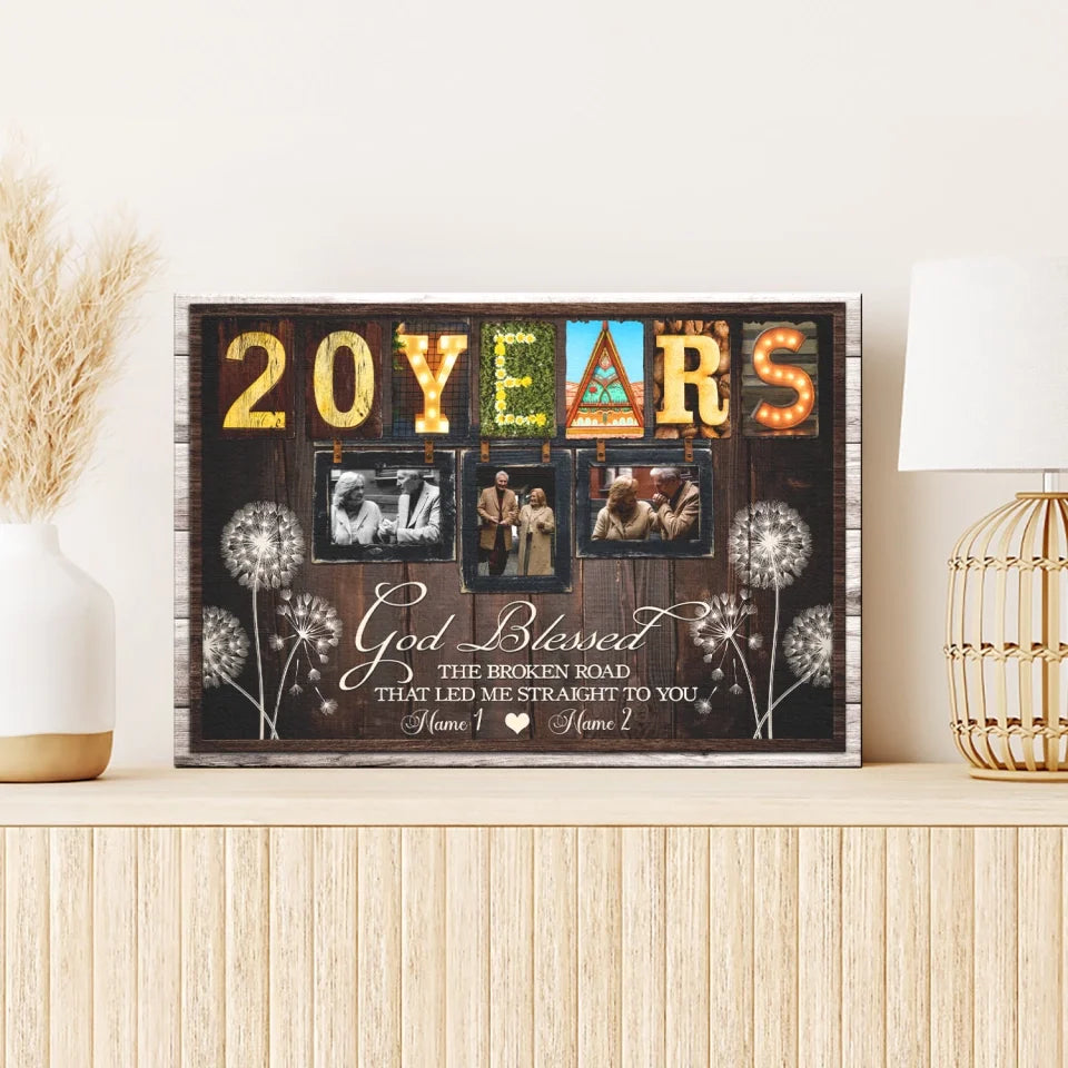 20-Year Anniversary Gift - Personalized Canvas Prints - 20th Wedding Anniversary Gifts, Custom Photo, All Of Me Loves All Of You