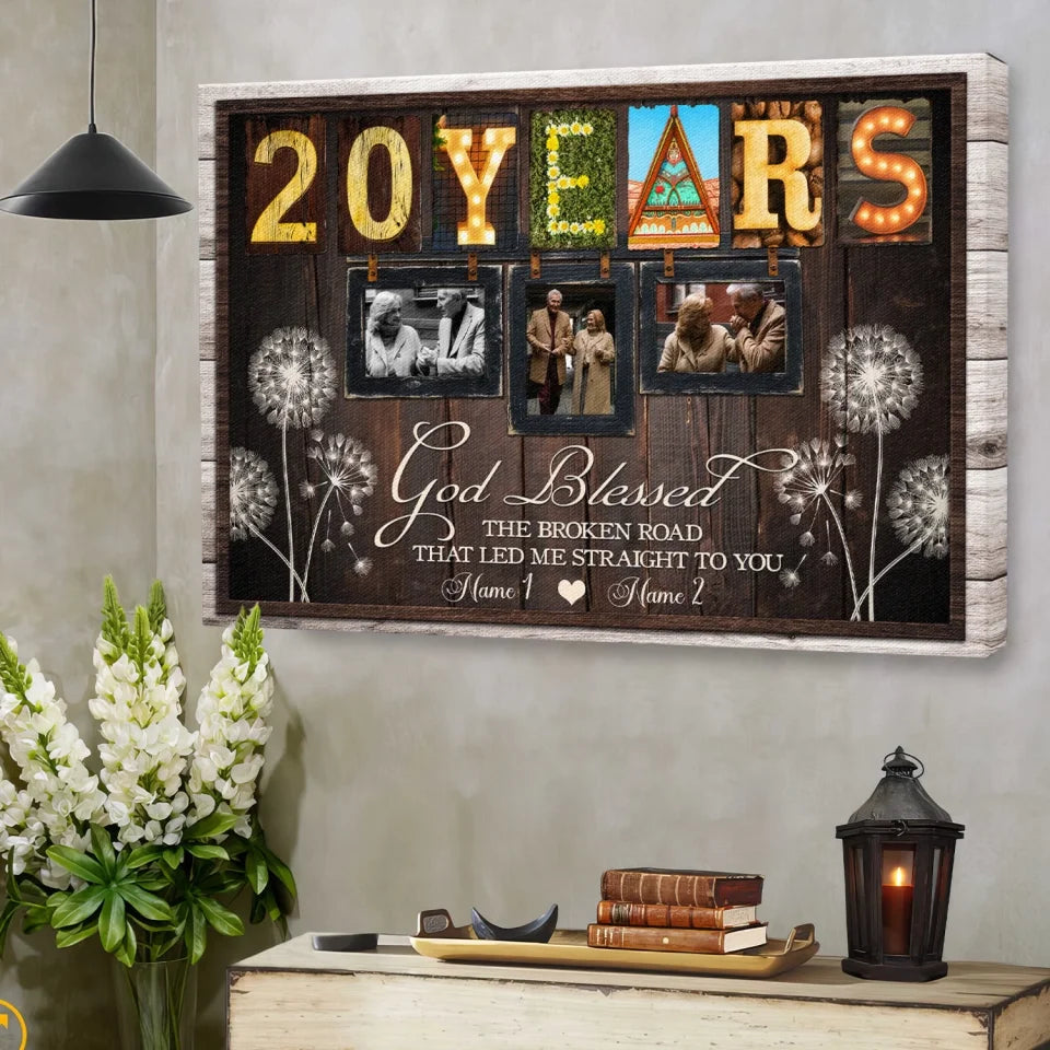 20-Year Anniversary Gift - Personalized Canvas Prints - 20th Wedding Anniversary Gifts, Custom Photo, All Of Me Loves All Of You