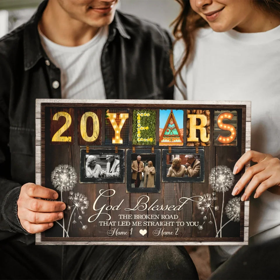 20-Year Anniversary Gift - Personalized Canvas Prints - 20th Wedding Anniversary Gifts, Custom Photo, All Of Me Loves All Of You