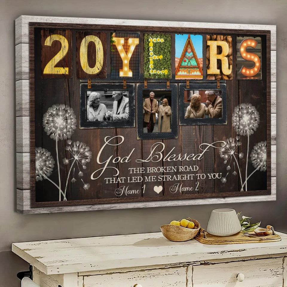 20-Year Anniversary Gift - Personalized Canvas Prints - 20th Wedding Anniversary Gifts, Custom Photo, All Of Me Loves All Of You