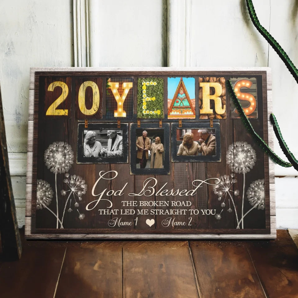 20-Year Anniversary Gift - Personalized Canvas Prints - 20th Wedding Anniversary Gifts, Custom Photo, All Of Me Loves All Of You