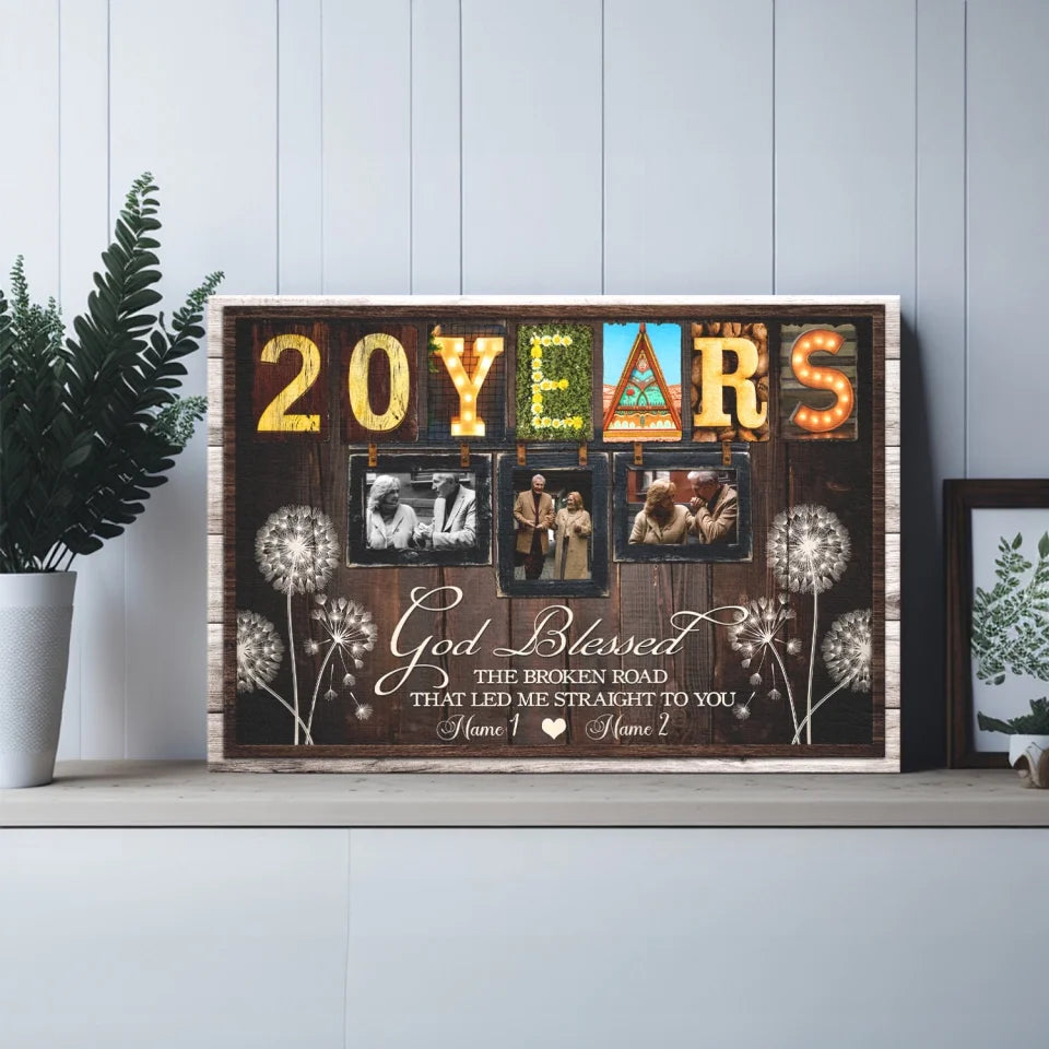 20-Year Anniversary Gift - Personalized Canvas Prints - 20th Wedding Anniversary Gifts, Custom Photo, All Of Me Loves All Of You