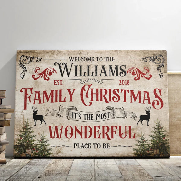 Family Christmas Personalized Canvas Prints - Custom Text - 5 Sizes - Family Christmas Sign, It's The Most Wonderful Gift For Family - Dem Canvas