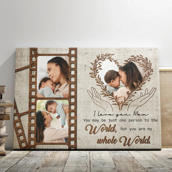 Family Personalized Canvas Prints - Custom Photo - 5 Sizes - Gift For Mom, Happy Mother's Day, I Love You Mom - Dem Canvas