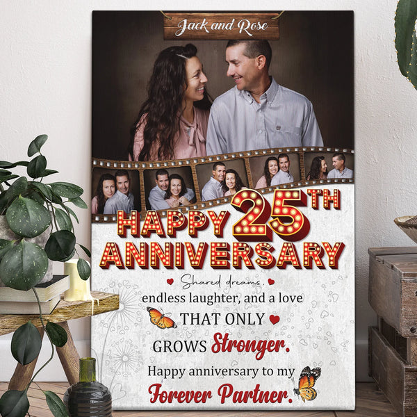 Couple Personalized Canvas -  Custom Photo & Text - 5 Sizes - Anniversary Gifts For Husband And Wife, Family Gift, Share Dreams - Dem Canvas