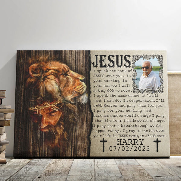 Memorial Personalized Canvas Prints - Custom Photo & Text - 5 Sizes - Jesus Canvas, Memorial Gift, Memorial Grandpa, Memorial Grandma - Dem Canvas