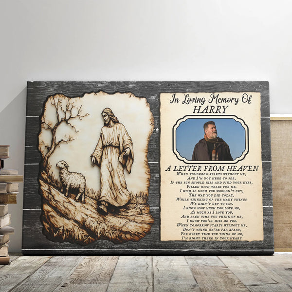 Memorial Personalized Canvas Prints - Custom Photo & Text - 5 Sizes - In Loving Memory Of, Memorial Grandpa, Memorial Gift, Sympathy Gift- Dem Canvas