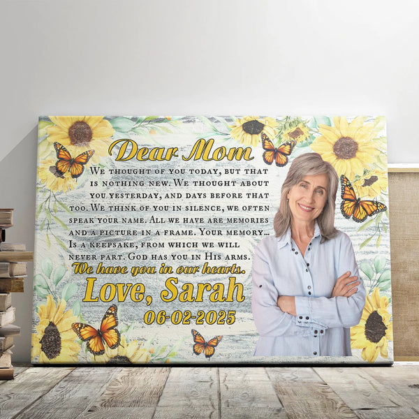 Memorial Personalized Canvas Prints - Custom Photo & Text - 5 Sizes - Dear Mom Canvas, Memorial Gift, Canvas Memorial - Dem Canvas