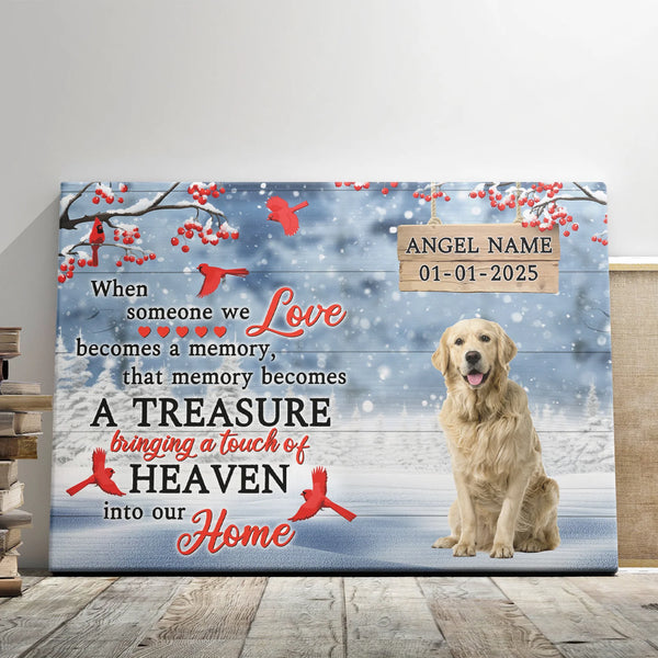 Dog Memorial Personalized Canvas Prints - Custom Photo & Text - 5 Sizes - Pet Loss Gifts, Sympathy Gifts, Heaven In To Home - Dem Canvas