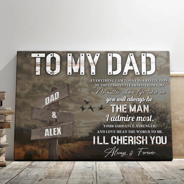 Dad Personalized Canvas Prints - Custom Text - 5 Sizes - Gifts For Dad, Fathers Day Gifts, To My Dad - Dem Canvas