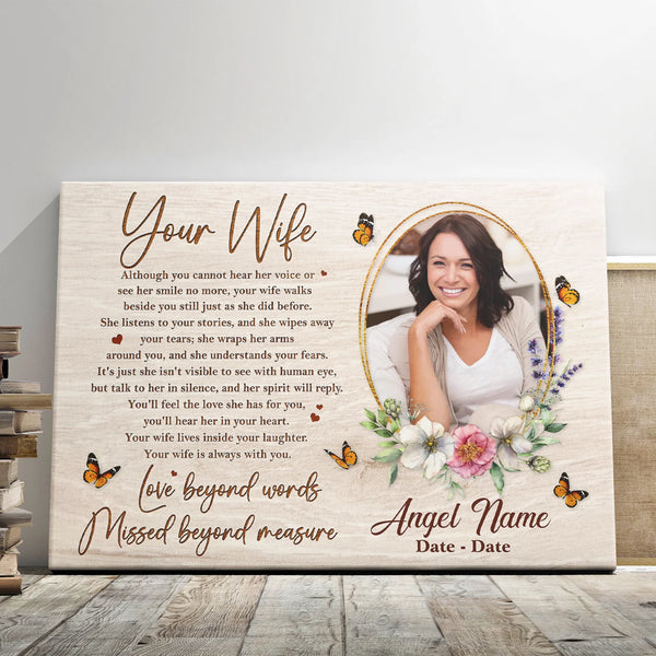 Personalized Canvas Prints, Custom Photo Sympathy Gifts, Memorial Gifts, Remembrance Gifts, Loss Of Wife, Condolence Gifts, Dem Canvas