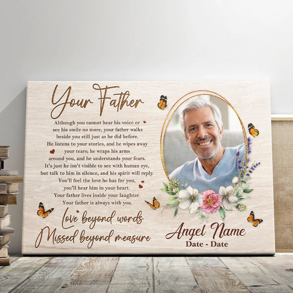 Personalized Canvas Prints, Custom Photo Sympathy Gifts, Memorial Gifts, Remembrance Gifts, Loss Of Father, Condolence Gifts, Dem Canvas