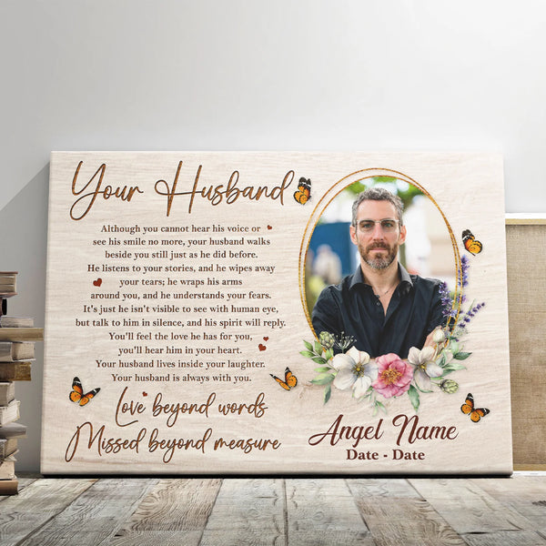 Personalized Canvas Prints, Custom Photo Sympathy Gifts, Memorial Gifts, Remembrance Gifts, Loss Of Husband, Condolence Gifts, Dem Canvas