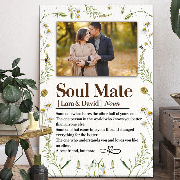 Couple Personalized Canvas Prints - Custom Photo & Text - 5 Sizes - Loving Gift For Couple, Soul Mate Mean, A Best Friend But More - Dem Canvas