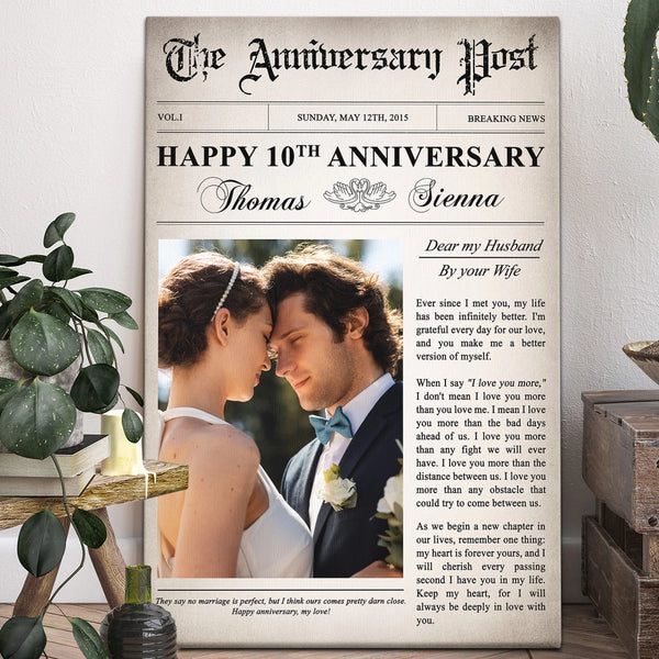 Anniversary Personalized Canvas Prints - Custom Photo & Text - 5 Sizes - The Anniversary Post, When I Say I Love You More Poem - Dem Canvas