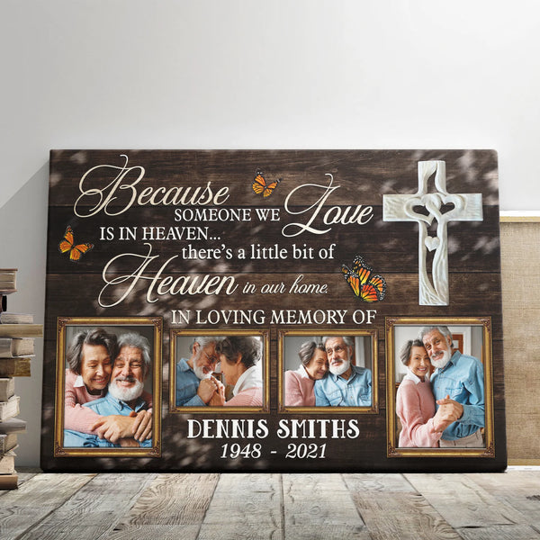 Memorial Personalized Canvas Prints - Custom Photo & Text - 5 Sizes - Heaven in Our Home Memorial Photo Canvas - Dem Canvas