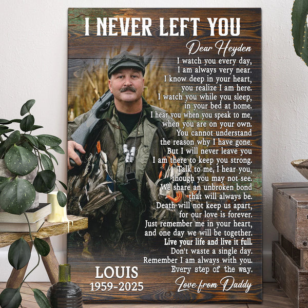 Memorial Personalized Canvas Prints - Custom Photo & Text - 5 Sizes -  Sympathy Gifts, Gift For Loved Ones, I Never Left You - Dem Canvas