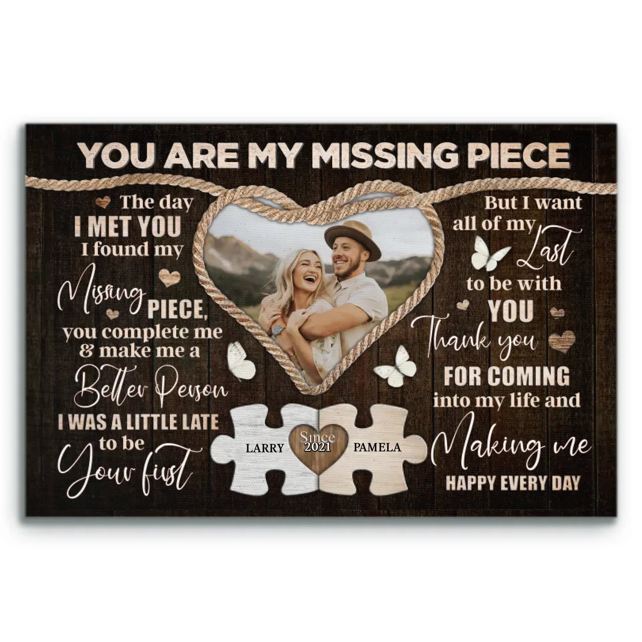 Personalized Canvas Prints Custom Photo, Sentimental Gift For Couples, Anniversary Gift For Him Her Dem Canvas 商品缩略图
