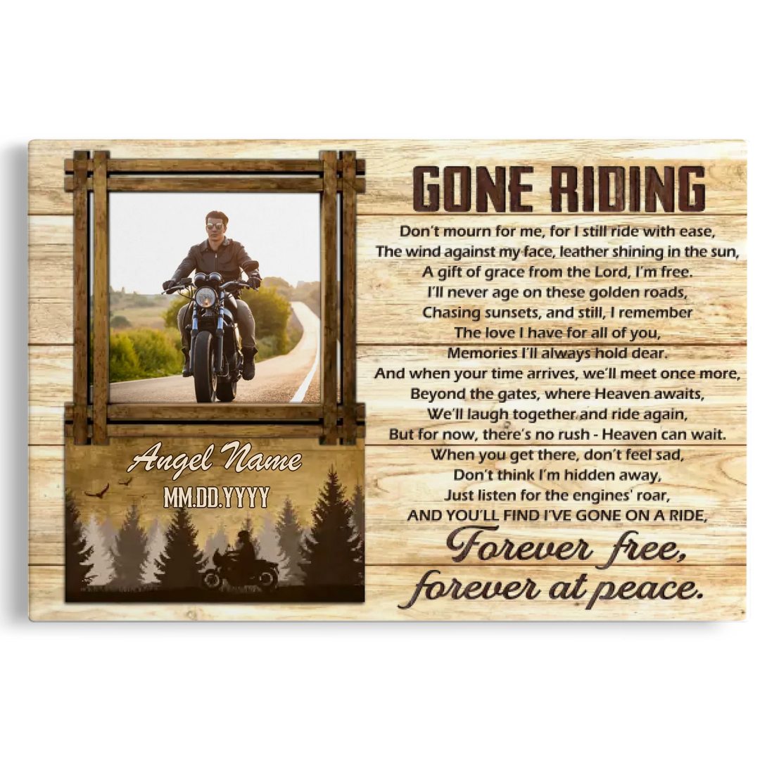Memorial Canvas Prints - Personalized Canvas Prints - Gone Riding Memo ...
