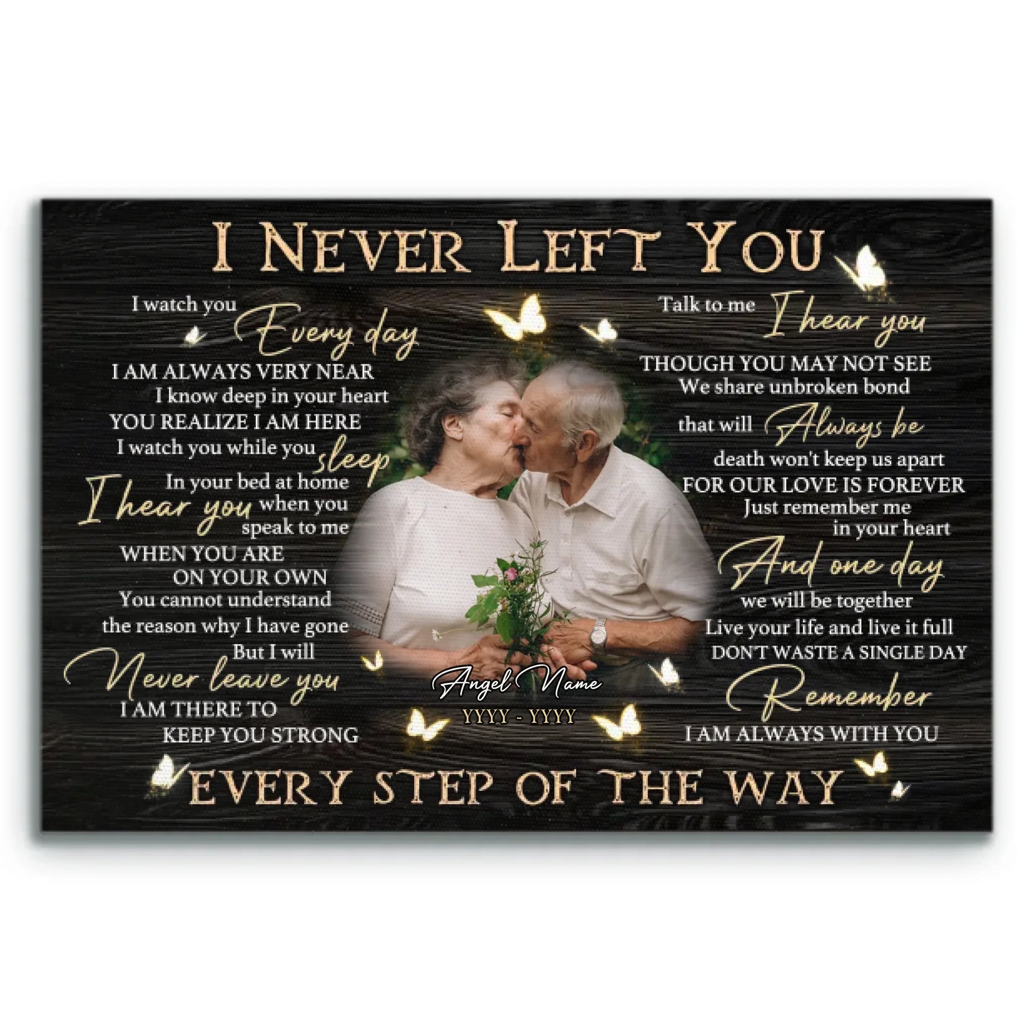 Personalized Photo Canvas Prints, Custom Photo, Memorial Gifts, Remembrance Gifts, Loss Of Parents I Never Left You Dem Canvas 商品缩略图