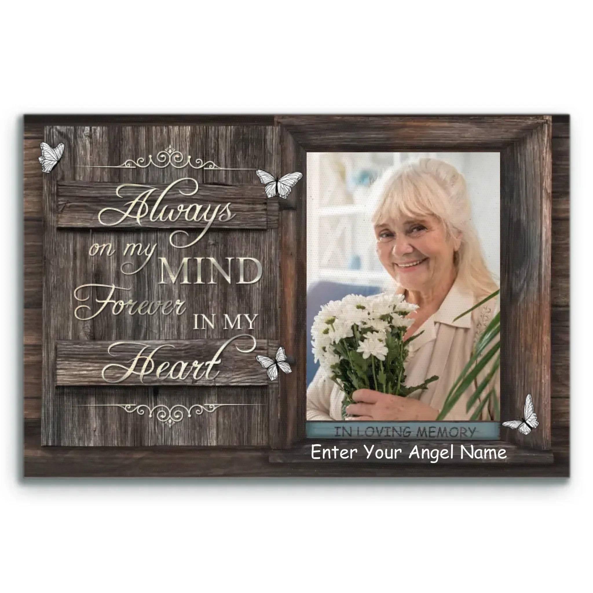 Personalized Canvas Prints Custom Photo, Date And Name - Remembrance, In Loving Memory For Sympathy Dem Canvas 商品缩略图