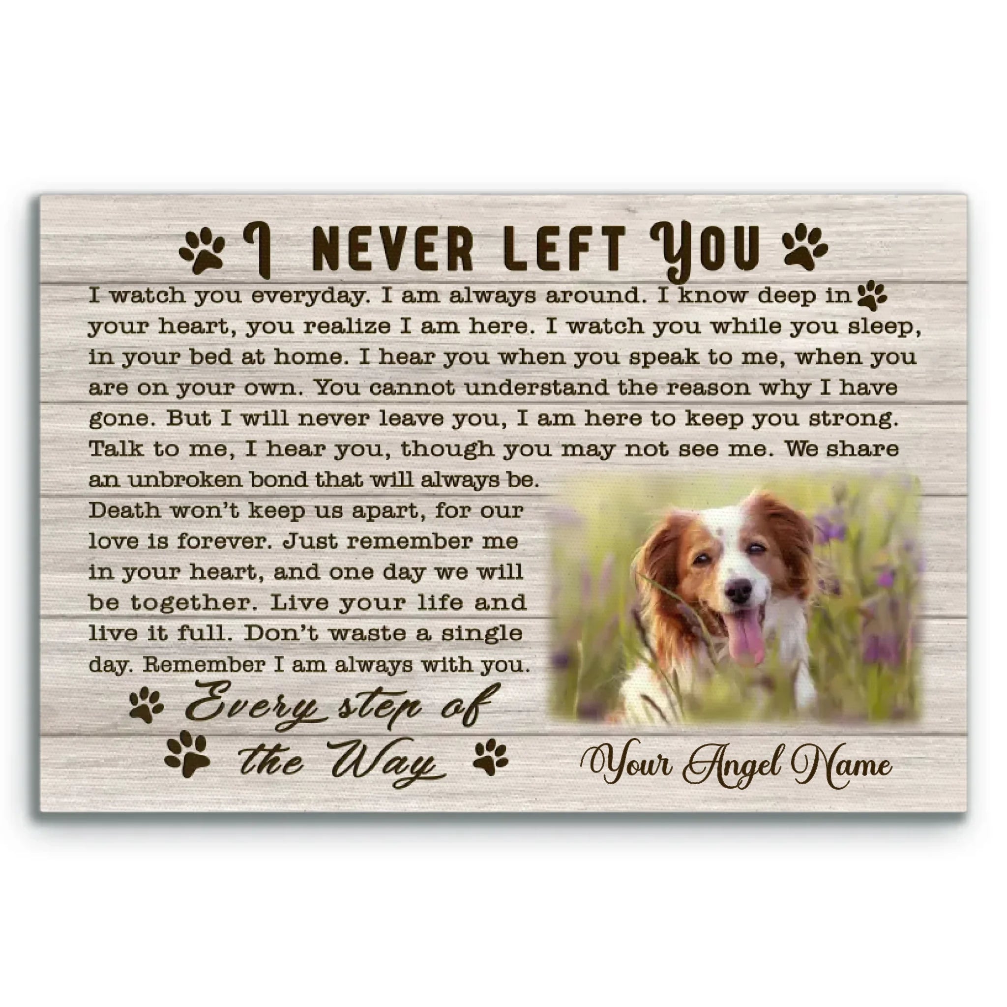 Personalized Photo Canvas Prints, Dog Loss Gifts, Pet Memorial Gifts, Dog Sympathy, I Never Left You Dem Canvas 商品缩略图