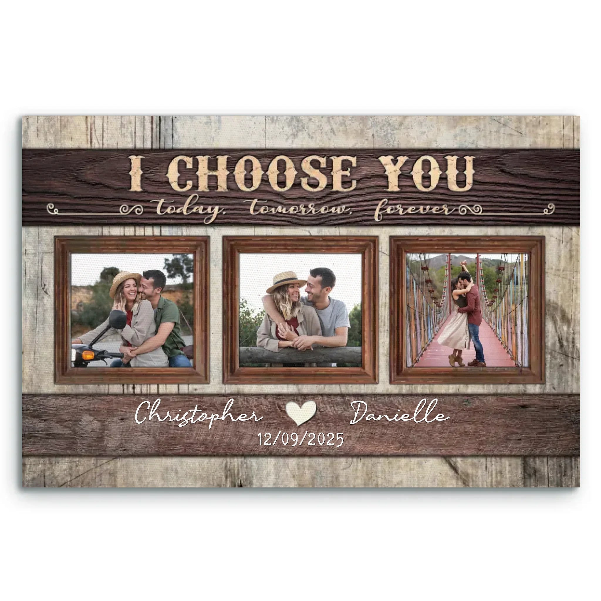 Personalized Canvas Prints, Custom Photo And Name, Anniversary Gift, Love Gifts, I Choose You Dem Canvas 商品缩略图